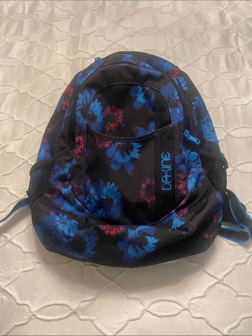 Dakine Black Backpack with Blue and Pink Floral Print